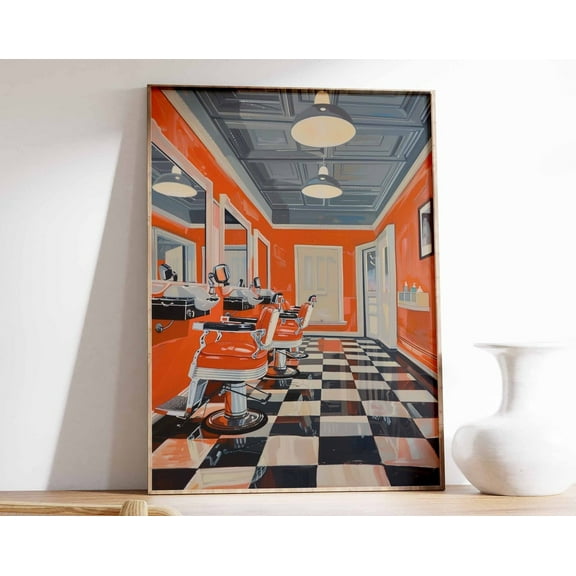 Vintage Barbershop Poster, Retro Barber Wall Art, Hairdressing Print, Classic Barbershop Decor, Barber Shop Poster, Nostalgic Wall Art Wall Art, Modern Wall Decor, 8x12 UNFRAMED