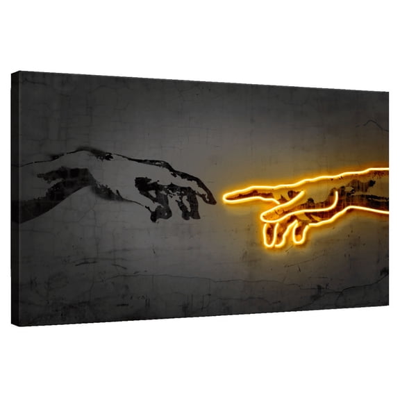 Elephant Stock The Creation Wall Art - Horizontal Canvas Wall Art - Living Room Wall Decor - People Canvas - Gray And Black Decor By Octavian Mielu - 12" x 8"