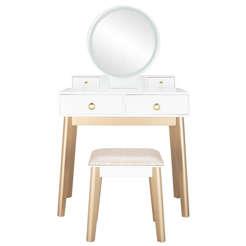 Zimtown Vanity Table Set With Adjustable Brightness Mirror Stool White Walmart Canada
