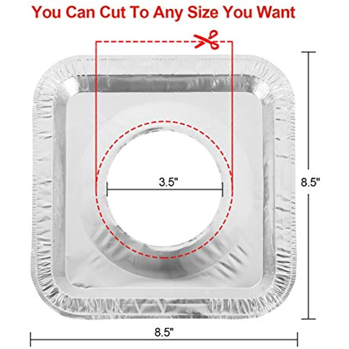 300 Pcs Packed Disposable Gas Burner Liner Square, Aluminum Foil Square Stove Burner Cover, 8.5" Stove Burner Bib Pad, Gas Stovetop Protector