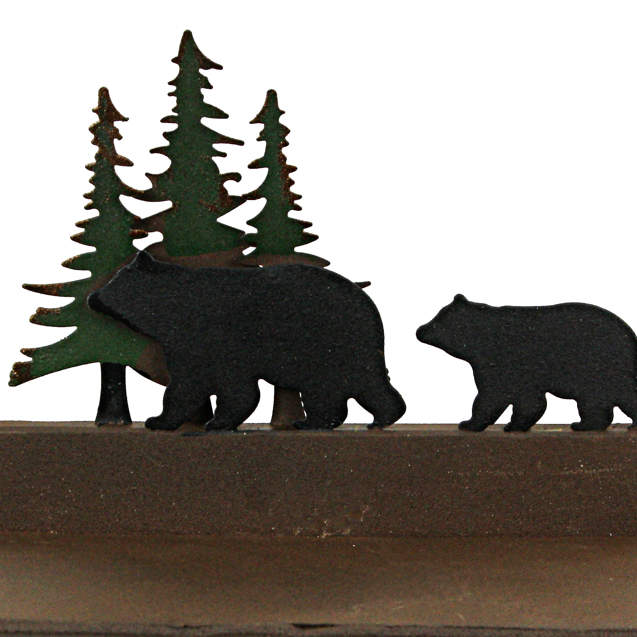 Mayrich Brown Metal Walking Bear Toilet Paper Roll Holder With Phone Shelf
