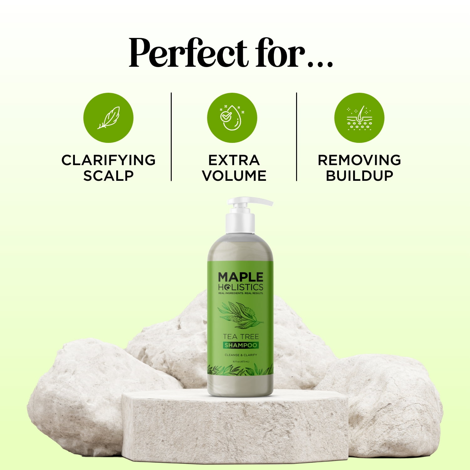 Tea Tree Oil Shampoo Sulfate Free Shampoo - Maple Holistics Tea Tree Oil Dry Scalp Shampoo For Oily Hair with Rosemary - Scalp Care Hydrating Shampoo for Women & Men with Natural Essential Oils