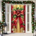 thumbnail image 6 of Christmas Door Cover Decorations, Christmas Front Door Banners with Big Bow, Festive Holiday Door Hanging Decor for Indoor and Outdoor Use, 6 of 6