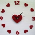 thumbnail image 3 of Reloj de pared de corazón rojo DIY Reloj de pared hueco mudo acrílico para sala de estar dormitorio oficina sala de estudio Noticed JJ14867-00, 3 of 5