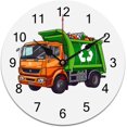thumbnail image 1 of Garbage Truck Wall Clock PVC Round Clock Wall Clock Decorative 50cm/19.69in for Home Office Kitchen, 1 of 1
