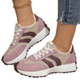 thumbnail image 3 of Women's Comfortable Fashion Thick Sole Sneakers, Casual Breathable Lace-up Tennis Running Shoes Stylish Comfortable Block Color Sneakers, 3 of 5