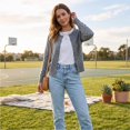 thumbnail image 5 of Dwellite Womens Cardigan Cropped Button Up Sweater Loose Fit Long Sleeve Polka Dot Comfy Crew Neck Fall Winter Knit Cardigan Jackets 2026 Gray 2XL, 5 of 7