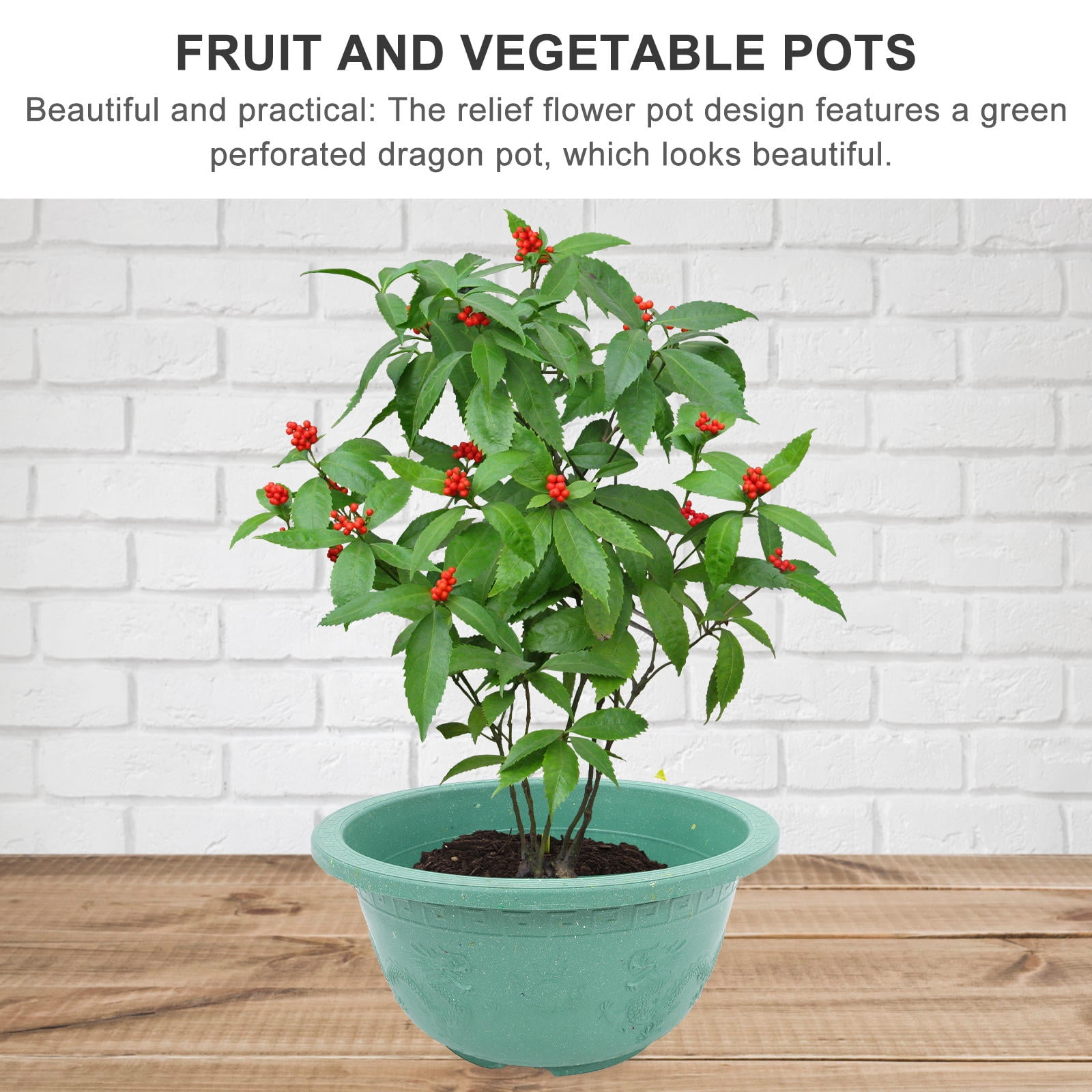 HEMOTON Plastic Planter Gardening Plant Pot Portable Flowerpot Large Plant Flowerpot