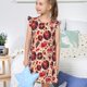 thumbnail image 4 of Fotbe Skull rock record music heart Vestido de Dormir para Niñas de 3 a 10 Años, Mangas Cortas, Estilo Princesa, Pijama Camisón con Mangas Voladas-X-Large, 4 of 6