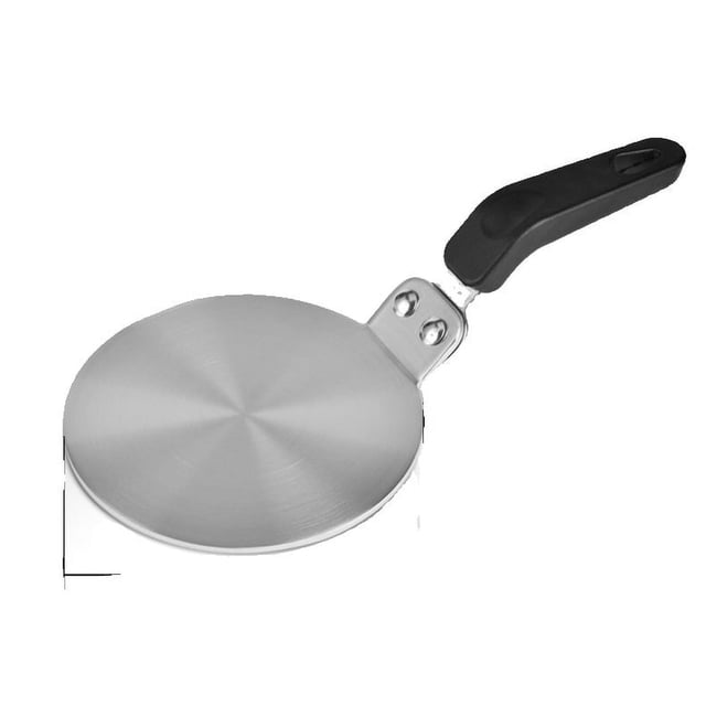 13cm Universal Induction Cooktop Heat Diffuser Plate - Stainless Steel & Glass Ceramic, Detachable Handle, Efficient Heat Conduction for Ceramic/Glass Kitchenware, Easy to Clean & Store, Durable