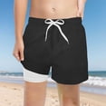 thumbnail image 2 of FYDUU Boys Athletic Shorts Drawstring Elastic Waist Casual Shorts Comfortable Sportswear Solid Color Children's Bottoms Activewear Stylish Pants 9-10 Years, 2 of 4