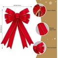 thumbnail image 3 of Pakyozj 2 Pcs Red Christmas Bows Outdoor Decorations - 16”x24”Large Christmas Tree Topper Bow, Velvet Wreath Bow with Glitter Gold Edge for Xmas Home Front Door Decor, 3 of 7