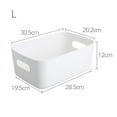 thumbnail image 2 of AMERTEER Sundry Storage Basket Student Desktop Snack Storage Box Plastic Cosmetic Storage Box Household Kitchen Sorting Box Makeup Box Beige L, 2 of 11