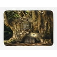 thumbnail image 1 of Fantasy Bath Mat, Fairytale House in Tree Trunk in Forest with Lanterns Folk Stories Themed Design, Non-Slip Plush Mat Bathroom Kitchen Laundry Room Decor, 29.5 X 17.5 Inches, Umber Brown, Ambesonne, 1 of 2