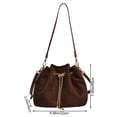 thumbnail image 2 of Hsqqdc Soft Suede Drawstring Bucket Crossbody Bag for Women, Casual Shoulder Handbag Purse, 2 of 7