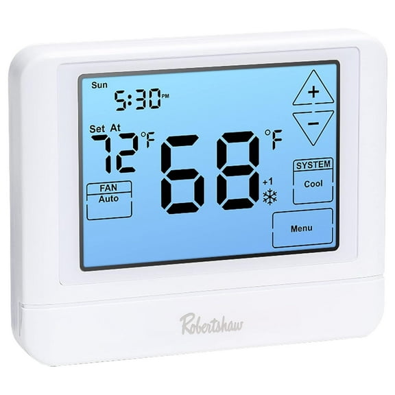 RS9110T Pro Series 5-1-1 Programmable Touchscreen Thermostat, Single-Stage, 1 Heat, 1Cool White