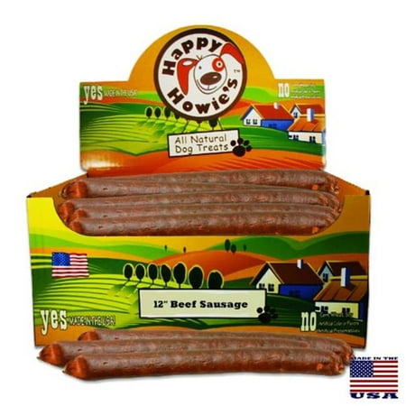 Happy Howie 50952132 Beef Sausage for Dogs, 12 in. Bulk - Pack of