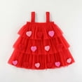 thumbnail image 2 of LUOGENLI Robe Fillette Tout-Petit Sans Manches Fête des Fêtes Robe à Volants en Maille Robe de Danse Princesse Robes Jupe Maxi avec Short en Dessous Rouge 2-3 Ans, 2 of 4