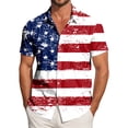 thumbnail image 2 of UngA America 250 Tshirt, 4th of July Hawaiian Shirts for Men American Flag Patriotic Tshirts Button Down Beach Shirts USA Short Sleeve Tops (Red,XXL), 2 of 6