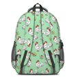 thumbnail image 3 of Hen and Tail Green Pattern Cute School Backpack Bag with Padded Back and Adjustable Shoulder Straps 16.9 X 12.6 X 5.9 Inches, 3 of 5