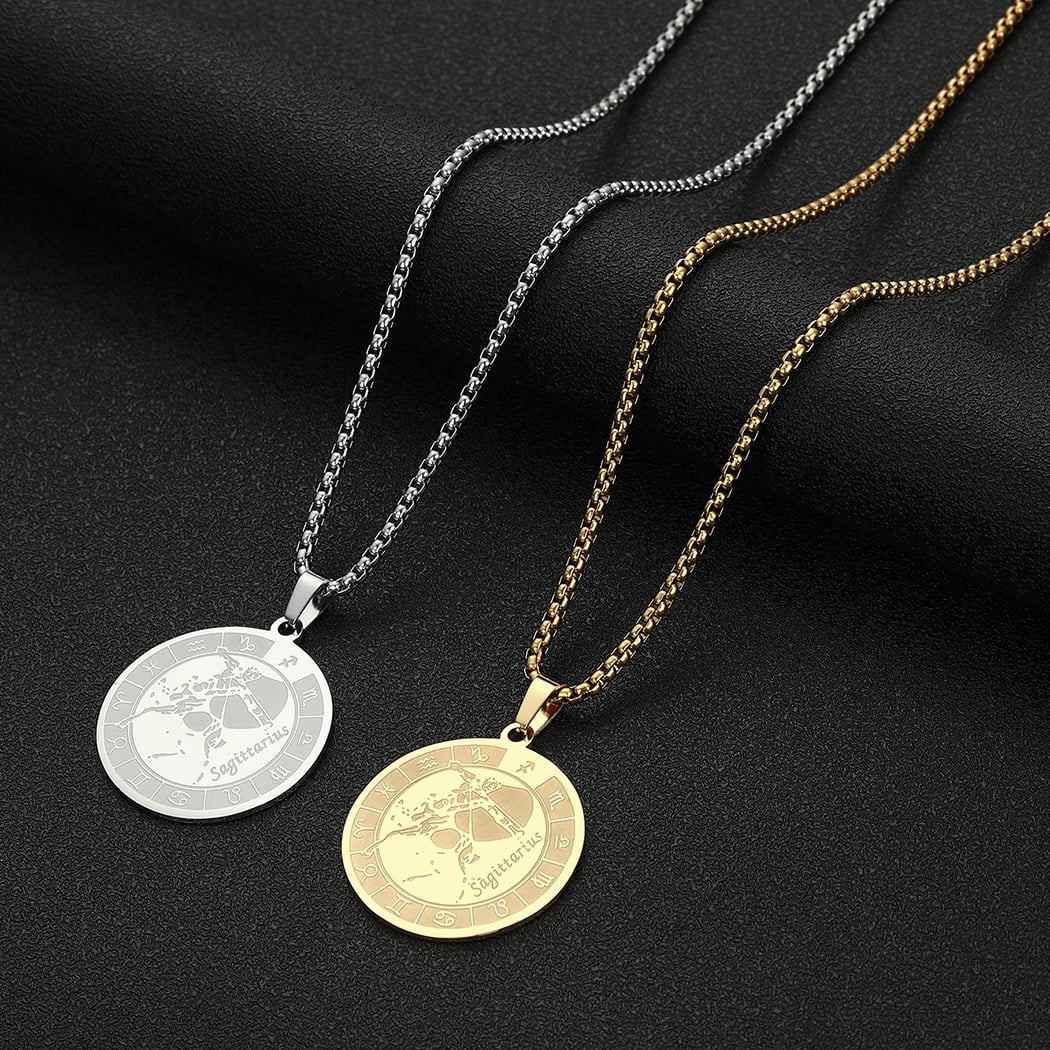 Sagittarius Zodiac Silver-Tone Steel Necklace | In stock! | Lucleon