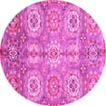 thumbnail image 1 of Ahgly Company Indoor Round Abstract Pink Modern Area Rugs, 6' Round, 1 of 4