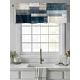 thumbnail image 4 of Color Block Valances for Windows, Rod Pocket Kitchen Valance Curtains - Soft & Washable Small Window Treatment for Living Room,&nbsp;Bathroom, Blue White, 54x18inch, 4 of 9