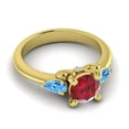 thumbnail image 3 of 2.50 Carat Round Shape Red Ruby & Blue Topaz Gemstone Elegant Three Stone Wedding Ring for Ladies 18K Yellow Gold Size 6 by Diamond-Capitals, 3 of 8