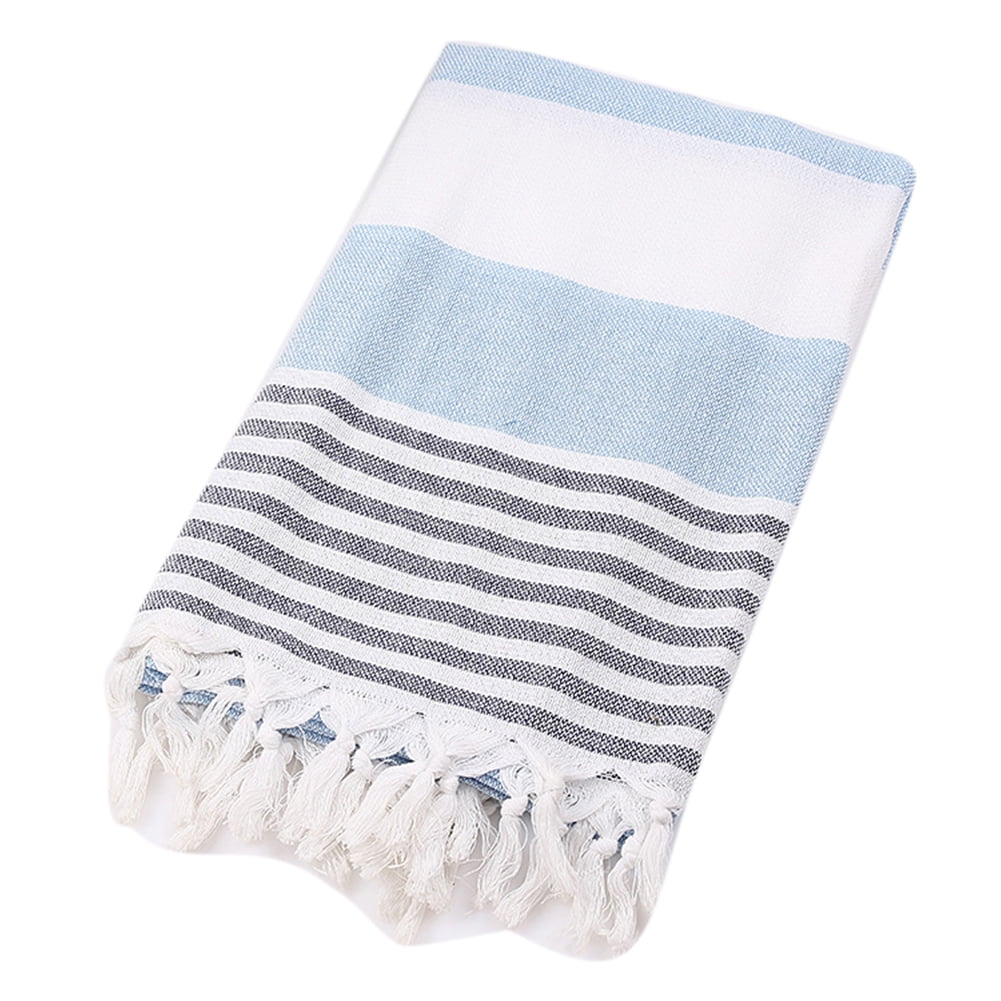 Sand Cloud Gray Stripe Beach Towel Blanket 36x68 100% Cotton 