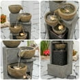 thumbnail image 3 of 5-Tier Water Fountain Outdoor Garden Waterfall Fountains Indoor Bowl Cascading Water Feature with Led Lights for Home Deck Patio Porch Yard Decor 37.4" H, 3 of 6