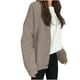 thumbnail image 4 of Suéter de punto de manga larga con capucha y cuello alto para mujer, informal, de invierno, con cuello alto, holgado, de punto, con capucha, 4 of 4