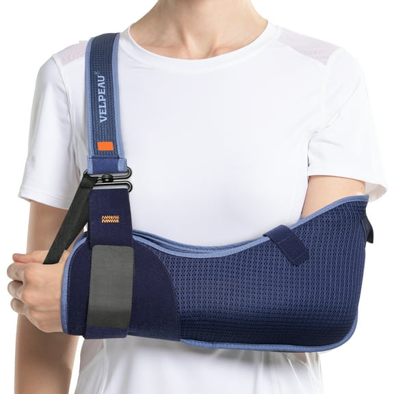 VELPEAU Arm Sling Shoulder Immobilizer,Rotator Cuff Support Brace,Breathable Medical Sling for Shoulder Injury, Left and Right Arm,Unisex,for Broken,Dislocated,Fracture, Strain(Breathable,Medium)