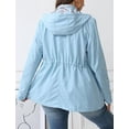 thumbnail image 4 of Giolshon Women's Plus Size Reversible Floral Print Hooded Casual Lightweight Windbreaker Outerwear, 4 of 4