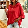 thumbnail image 4 of Jsaierl Womens Hoodies Casual Solid Color Hooded Sweatshirt Oversized Holiday Pullover Comfort 3/4 Sleeve Tops Fall Fashion S-2XL, 4 of 6