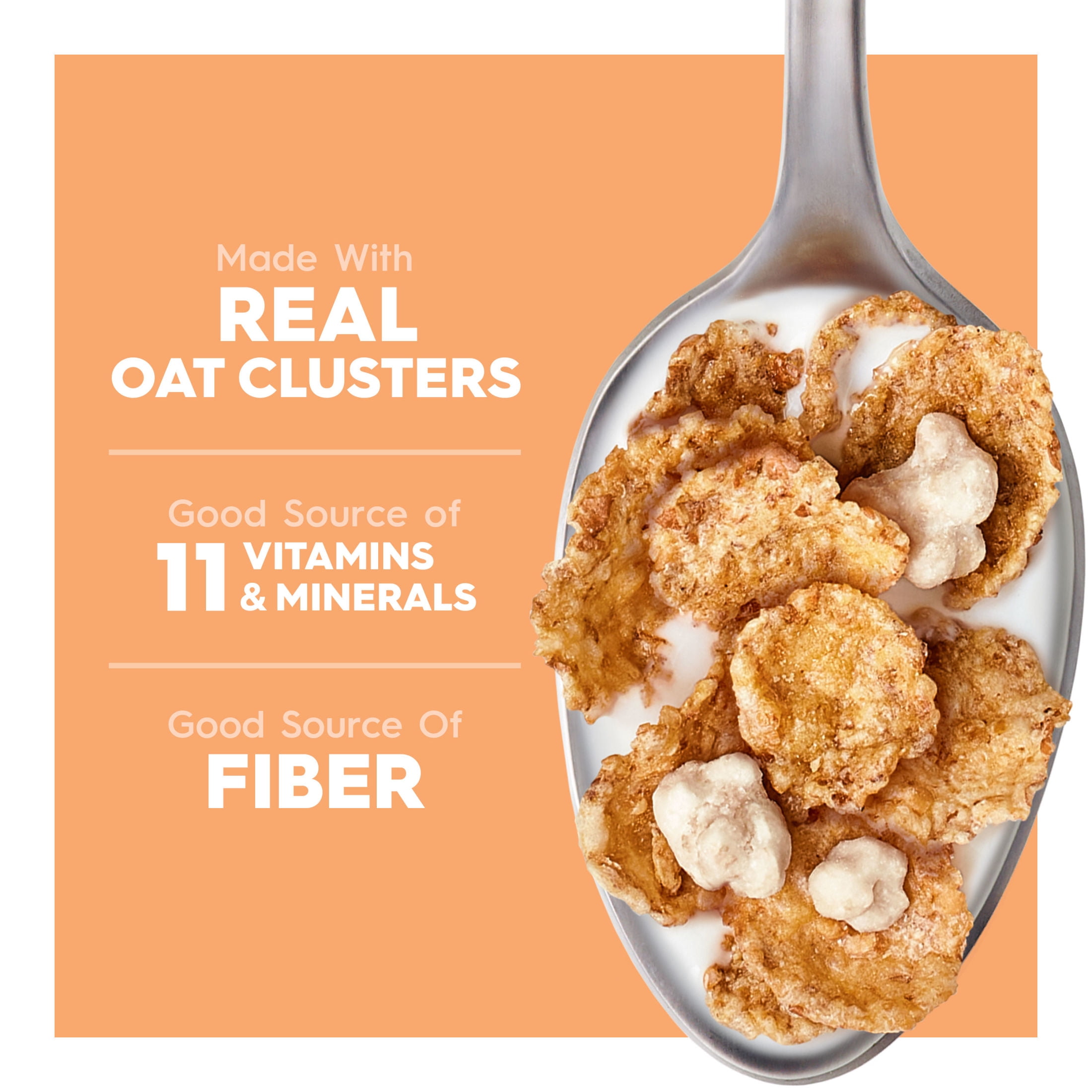 (4 pack) Kellogg's Special K Peaches and Creme Breakfast Cereal, Fiber Cereal, Family Size, 16.6 oz