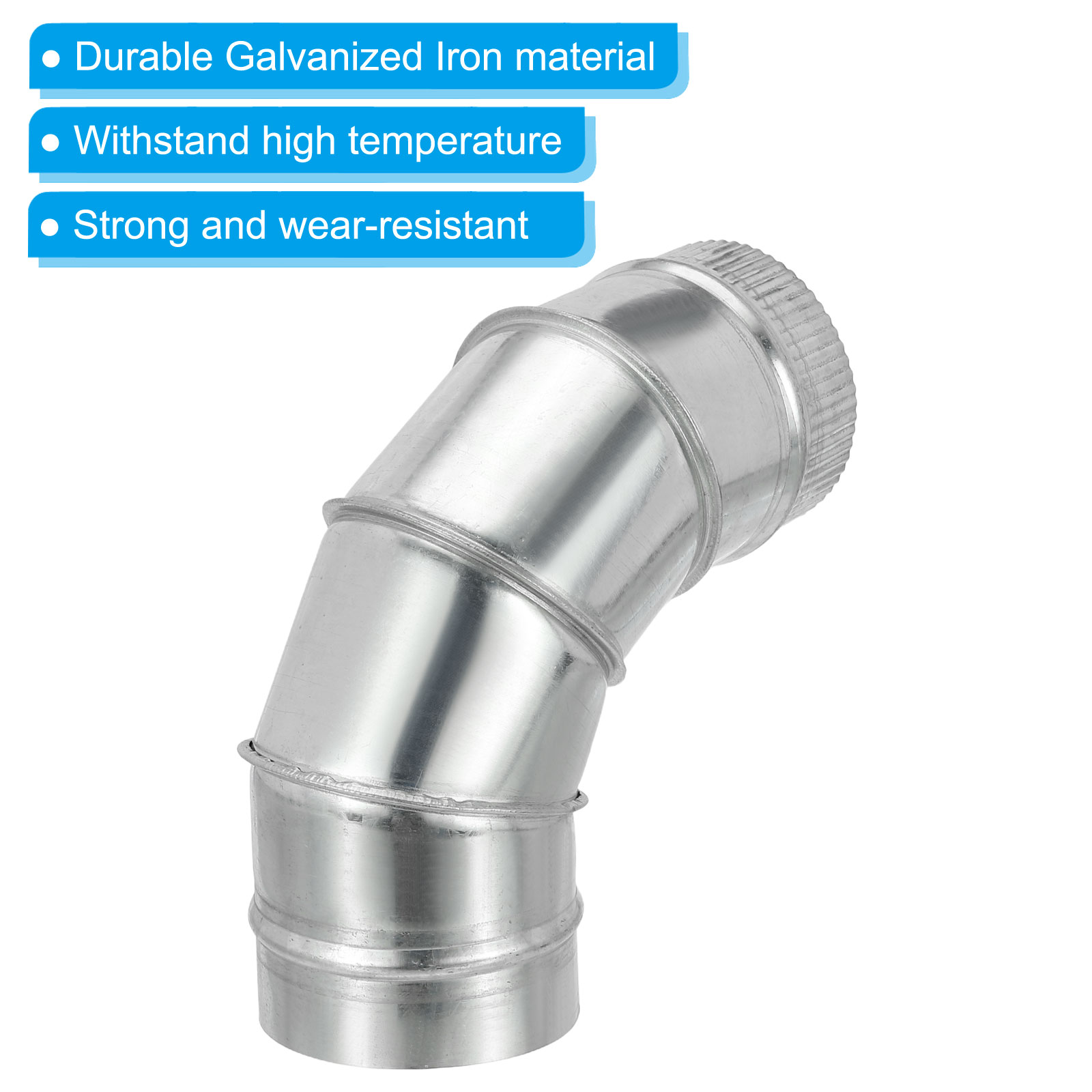 Uxcell 4" OD 90 Degree Elbow Duct Pipe Connector, HVAC Ventilation Chimney Flue Tube Adjustable Connector
