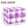 thumbnail image 5 of Yayeee Collapsible Cube Storage Bin with Lid Fabric Closet Decorative Basket with Handles, Purple and White Pattern, 5 of 7