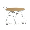 thumbnail image 6 of Emma + Oliver 4-Foot Round HEAVY DUTY Birchwood Folding Banquet Table with METAL Edges, 6 of 11