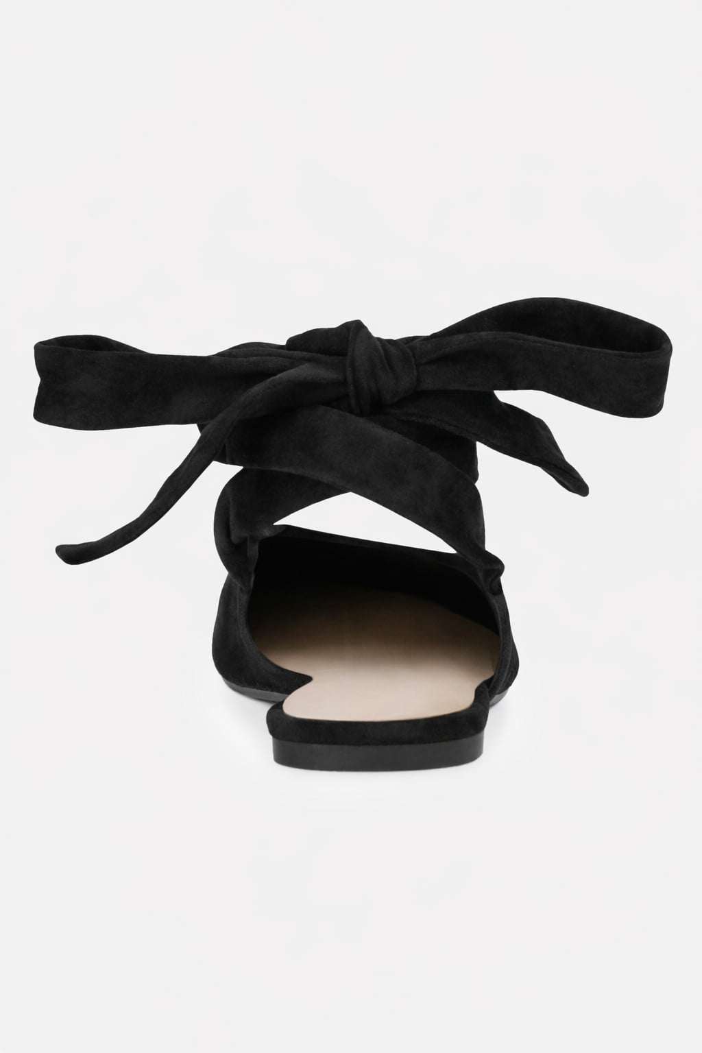 Scoop Women's Faux Suede Ankle Wrap Ballet Flats