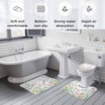 thumbnail image 5 of Spring Floral Bath Mat 3 Piece Bathroom Rug Set, Wildflowers Herbs Summer Botanical Non Slip Bath Rug Contour Mat and Toilet Lid Cover, Absorbent Shower Mats Soft Bath Rugs and Mats Sets, 5 of 8