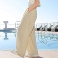 thumbnail image 5 of ZLBDYG Teen Girls Flowy Palazzo Pants Kids Wide Leg Linen Pant Summer Casual Beach Gauze Trousers Loose Soft Boho Athletic Bottoms, 5 of 5