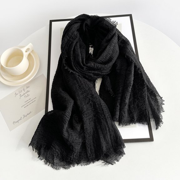 Solid Color Head Scarf for Women (FreeSize, Black)