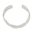 thumbnail image 2 of Sterling Silver Polished Woven Design Cuff Bangle Bracelet, 2 of 4