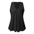 thumbnail image 3 of T Shirts For Women Black Womens Tops Fashion V Neck Sleeveless Solid Chiffon Casual Loose Tank Flowy Summer Tops, 3 of 7