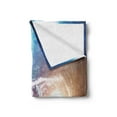thumbnail image 2 of Outer Space Soft Flannel Fleece Throw Blanket, Spaceman in the Galaxy in Front of Nebula Gas Cloud Interstellar Art Print, Cozy Plush for Indoor and Outdoor Use, 70" x 90", Blue Yellow, by Ambesonne, 2 of 5