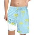 thumbnail image 3 of ibiyuan Baby Boys Swim Trunks with Compression Liner Quickdry Youth Bathing Suit Elastic Waist Running Board Shorts Funny Print Athletic Shorts Lightweight Beach Surf Swimwear for Kids, 3 of 6
