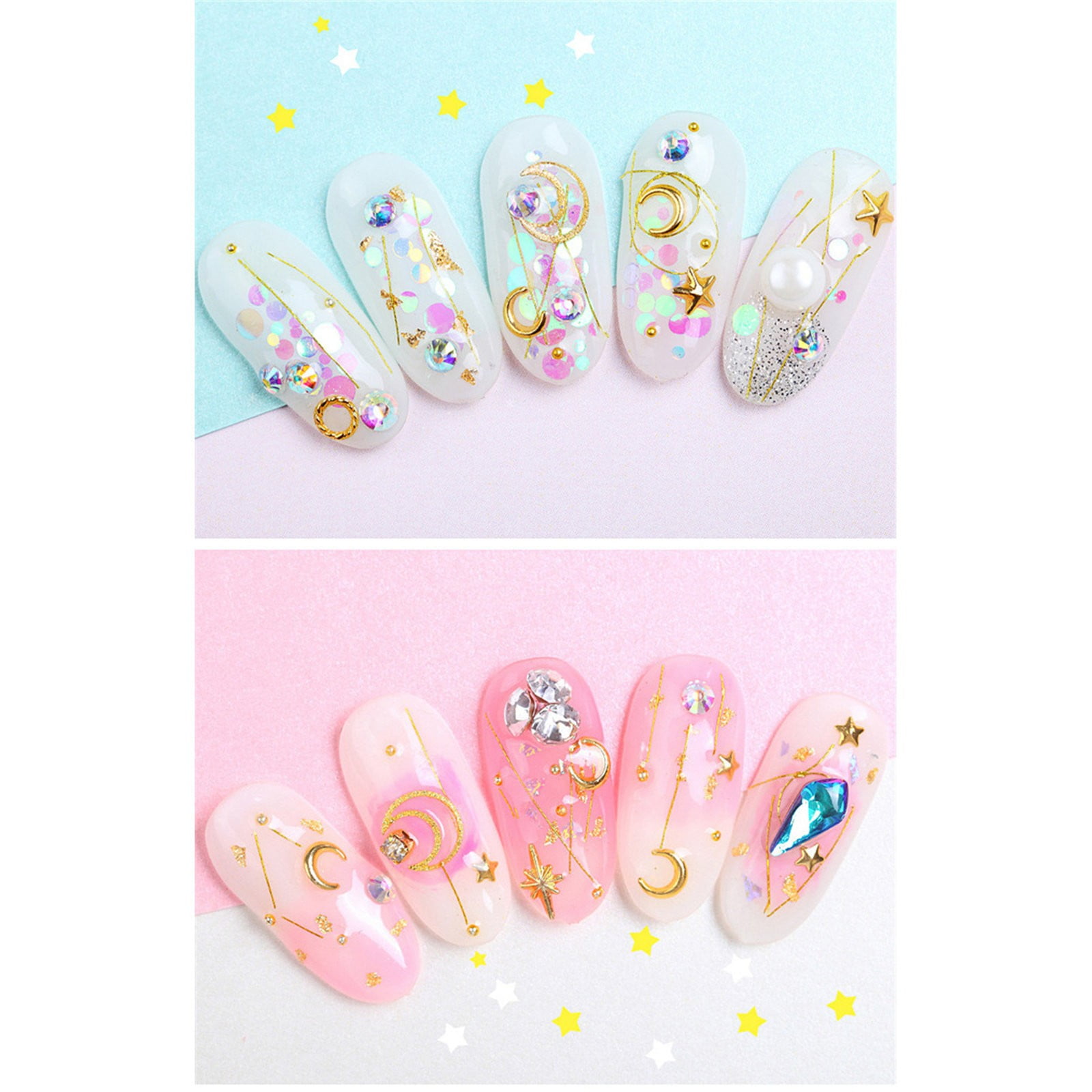 Nail Jewelry for Acrylic Nails Lip Gloss Glitter Fall Leaf Nail Glitter Football Nail Decals Jelly Rhinestones Brush Holder for Nail Tech Glitter Eye Makeup Charms for Nails Nail Silicone Pen