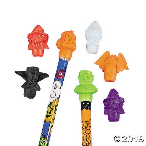 Halloween Pencil Top Erasers Party Favors 12 Dozen