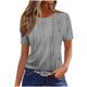 thumbnail image 1 of Tops de Manga Corta de Algodón para las Mujeres, Estampado Cuello Redondo Suéter Blusa de Moda para el Hogar Y el Uso Diario, 1 of 4
