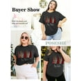 thumbnail image 5 of Anbech Christmas Trees Shirt Women Plus Size Graphic Top Merry Christmas Letter Short Sleeve Tshirt, 5 of 9